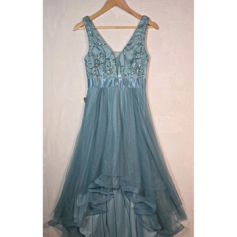 Ever Pretty Blue High Low Tulle Formal Dress Sequin Beaded Size Small NWT - Picture 13 of 13